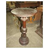 ORNATE WOOD CARVED PEDESTAL PLANTSTAND TBL