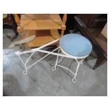 VTG METAL BASE PADDED SEAT COBBLERS STYLE STOOL