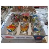 (6)VTG 1982 SMURF DRINKING GLASSES