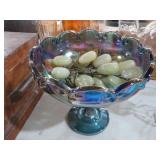 INDIANA GLASS IRIDESCENT COMPOTE