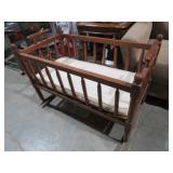 VTG WOOD ROCKING CRIB