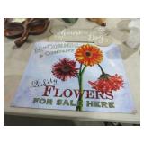 (2) METAL SIGNS - DOGS & FLOWERS