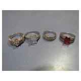 (4) LADIES FASHION RINGS VARIOUS SIZES