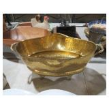 HAMMERED BRASS FOOTED PLANTER