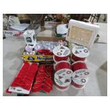 HUGE COLLECTION OF CHRISTAMS ORNAMENTS & RIBBON