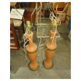 (2) MID CENTURY STYLE TBL LAMPS-  NO SHADES