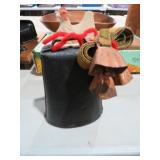 CAST IRON COW BELL W/ BRASS BELLS