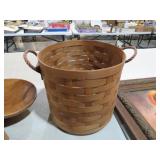 UNIQUE WOVEN BASKET W/ ROPE HANDLES
