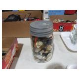 OLD JAR W/ VTG BUTTONS