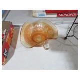 VTG DUGAN CARNIVAL GLASS NAPPY BOWL