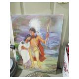 NATIVE AMERICAN OIL ON CANVAS PAINTING