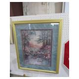 FRAMED SCENIC MTN STREAM PRINT- ARTIST SIGNED