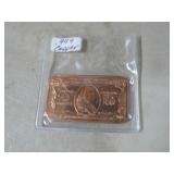 .999 FINE COPPER $100 BU IGNOT