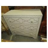 UNIQUE WOOD CLOTH COVERED 3 DWR CHEST