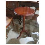 CHERRY FINISH PEDESTAL TABLE