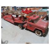 31 INCH 1960S STRUCTO PRESSED STEEL FIRE TRUCK