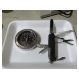 NICE COMPASS & MULTI PURPOSE KNIFE