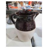 VTG BROWN & WHITE CROCK PITCHER