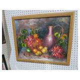 FRAMED OIL ON CANVAS STILL LIFE