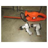 BLK & DECKER HEDGE TRIMMER&(2) AIR RACHETS  TOOLS