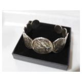 VINTAGE ART NOUVEAU COIN BANGLE BRACELET