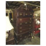 CHERRY FINISH 7 DWR HIGHBOY CHEST