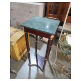 CHERRY FINISH MARBLE TOP PLANTSTAND TABLE