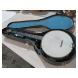 VTG CHERRY FINISH BANJO W/ CASE
