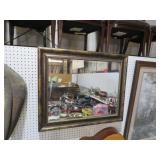 ORNATE FRAMED BEVELED WALL MIRROR