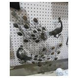 PAIR METAL PEACOCK WALL DECOR PCS