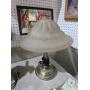 BRASS BASE GLASS SHADE TABLE LAMP