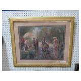 FRAMED VICTORIAN STYLE STREET SCENE-ARTIST SIGNED