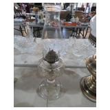 VTG GLASS OIL LAMP W/ STACK