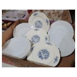 COLL. VTG  BLUE/WHITE SAUCERS & PLATES