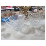 FOSTORIA  AMERICAN CUBIST PITCHER & COMPOTE