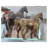 MID CENTURY BRASS & COPPER CAST HORSES