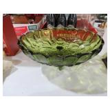 INDIANA GREEN GLASS FRUIT BOWL