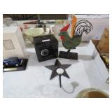 METAL COIN BANK W/ COMBO & MISC METAL ITEMS