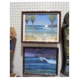 (2) UNIQUE FRAMED SURFING PRINTS - ARTIST SIGNED