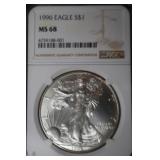 1996 1 OZ .999 SILVER EAGLE GRADED MS68