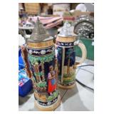 2 VINTAGE GERMAN BEER STEINS
