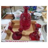 COLLECTION OF RUBY RED GLASS WARE