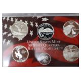 2007 US MINT 50 STATE QUARTER SILVER PROOF SET 90%