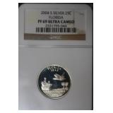 2004 S FLORIDA SILVER QUARTER 90% PF69UC
