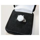 .925 MOTHER OF PEARL STYLE LADIES RING SZ 8