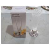 WM ROGERS CRYSTAL & SILVERPLATE VASE (NOS)