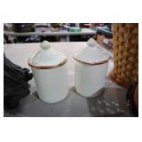 PAIR OF NICE CERAMIC CANNISTERS