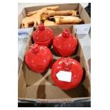 RED CERAMIC POMEGRANATES