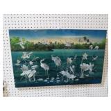 UNIQUE EMBOSSED MOP STORK ON POND PIECE