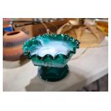 VINTAGE HANDMADE SWIRL GLASS BOWL